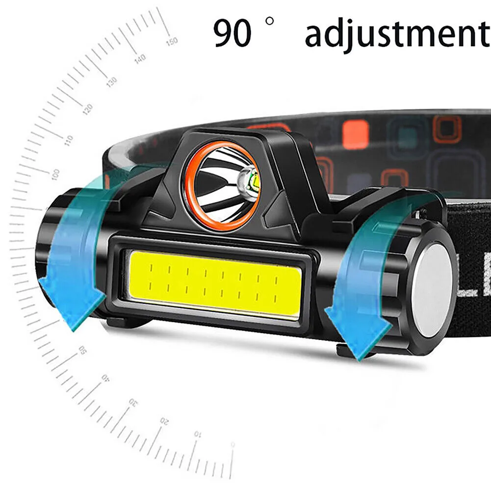 US 2-4Pack Waterproof LED Headlamp Flashlight USB Rechargeable Headlight Camping