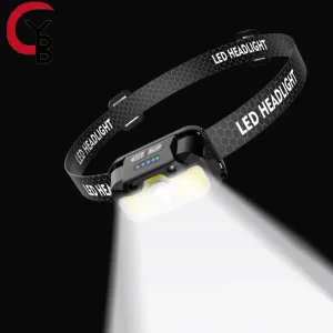 USB Rechargeable LED Headlamp - Adjustable Brightness Headlight for Camping, Running, Fishing & Outdoor Activities