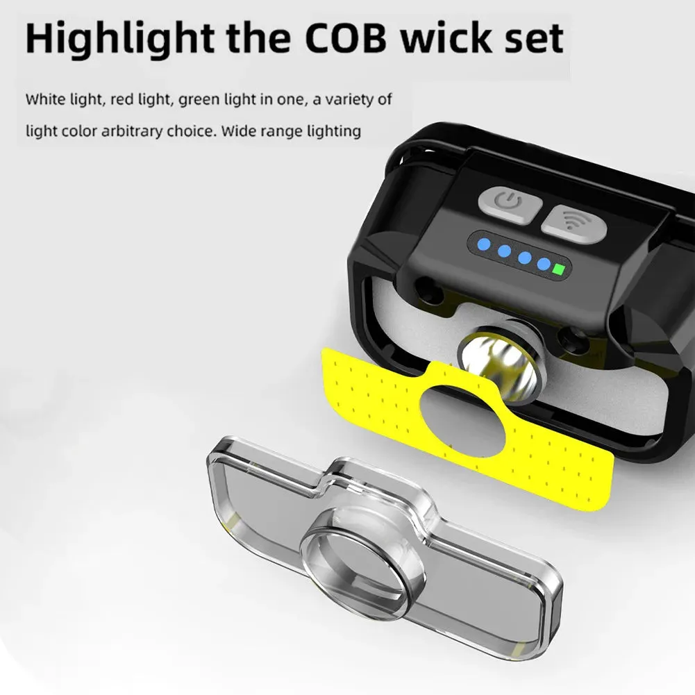USB Rechargeable LED Headlamp - Adjustable Brightness Headlight for Camping, Running, Fishing & Outdoor Activities