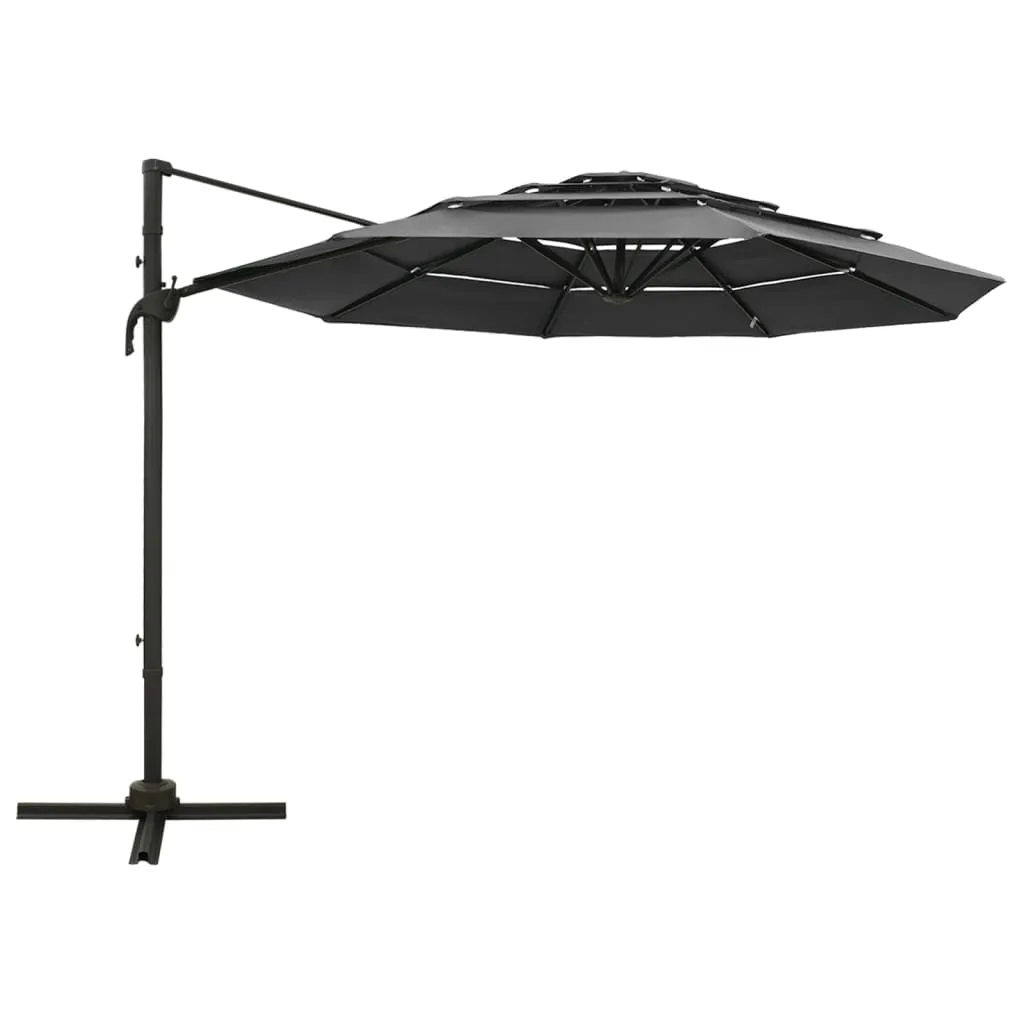 vidaXL 4-Tier Parasol with Aluminum Pole Garden Umbrella Sunshade Multi colors