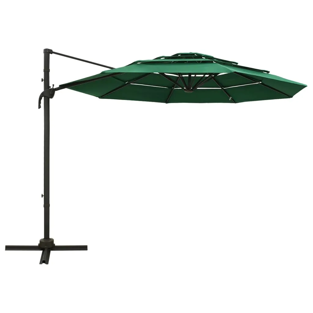 vidaXL 4-Tier Parasol with Aluminum Pole Garden Umbrella Sunshade Multi colors