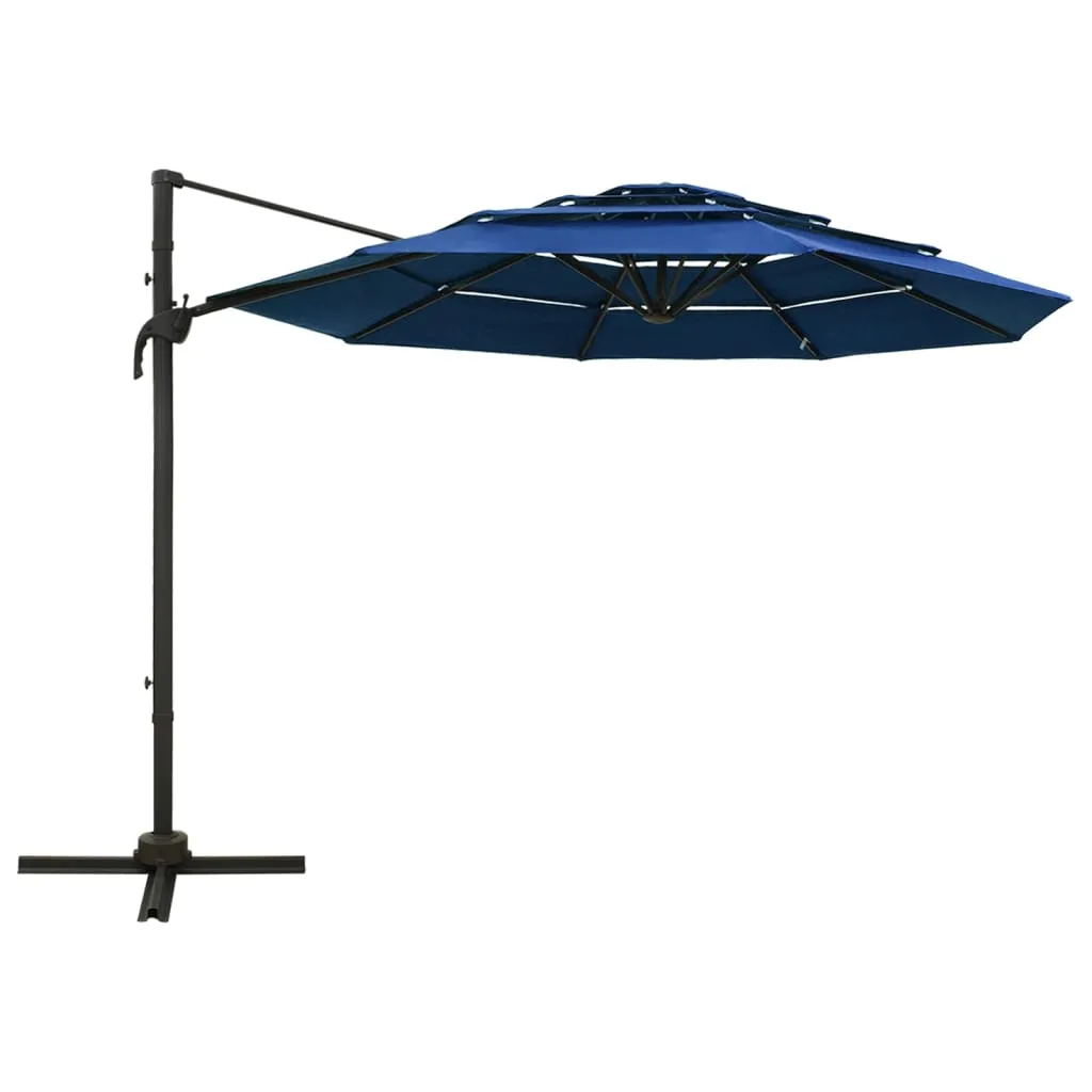 vidaXL 4-Tier Parasol with Aluminum Pole Garden Umbrella Sunshade Multi colors