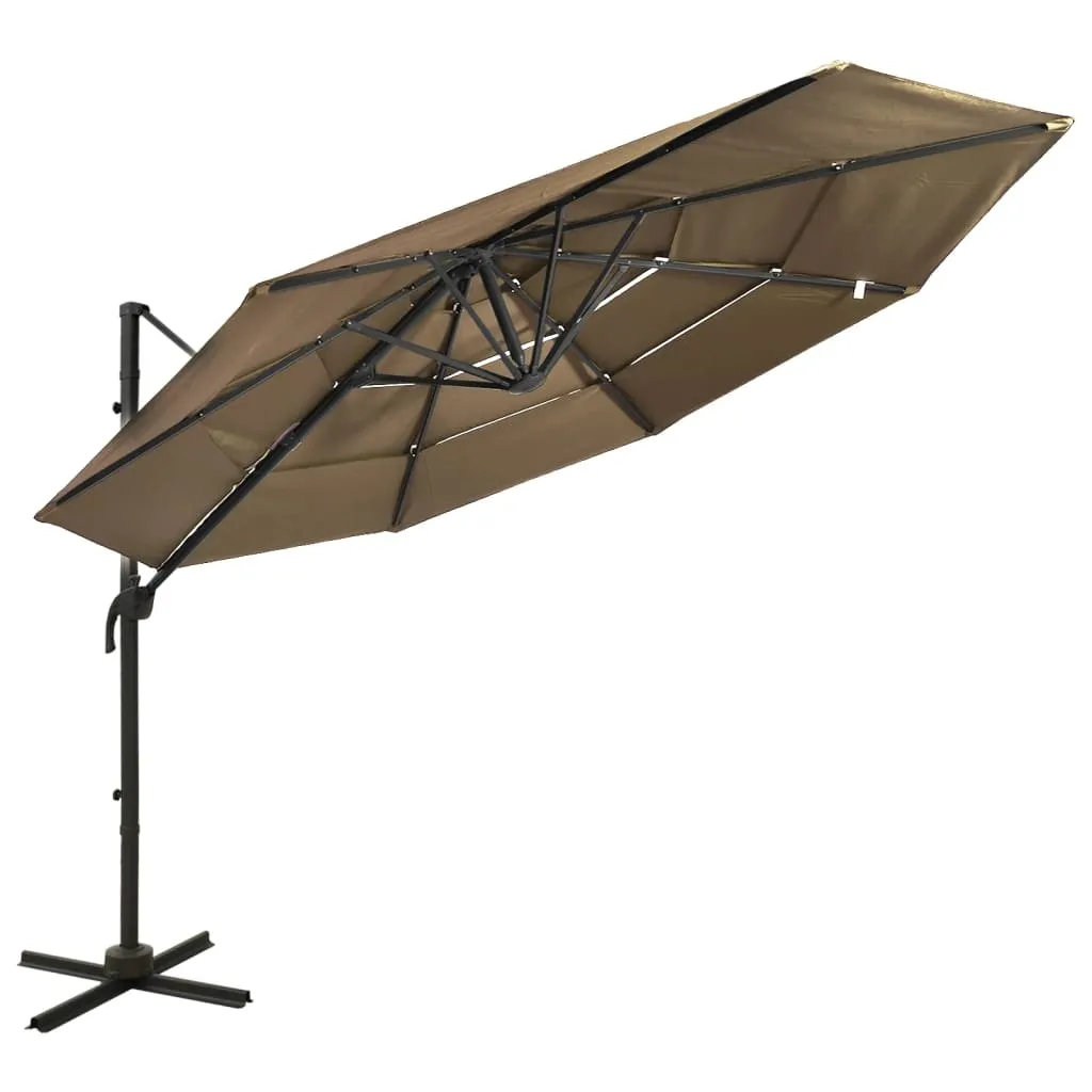 vidaXL 4-Tier Parasol with Aluminum Pole Garden Umbrella Sunshade Multi colors