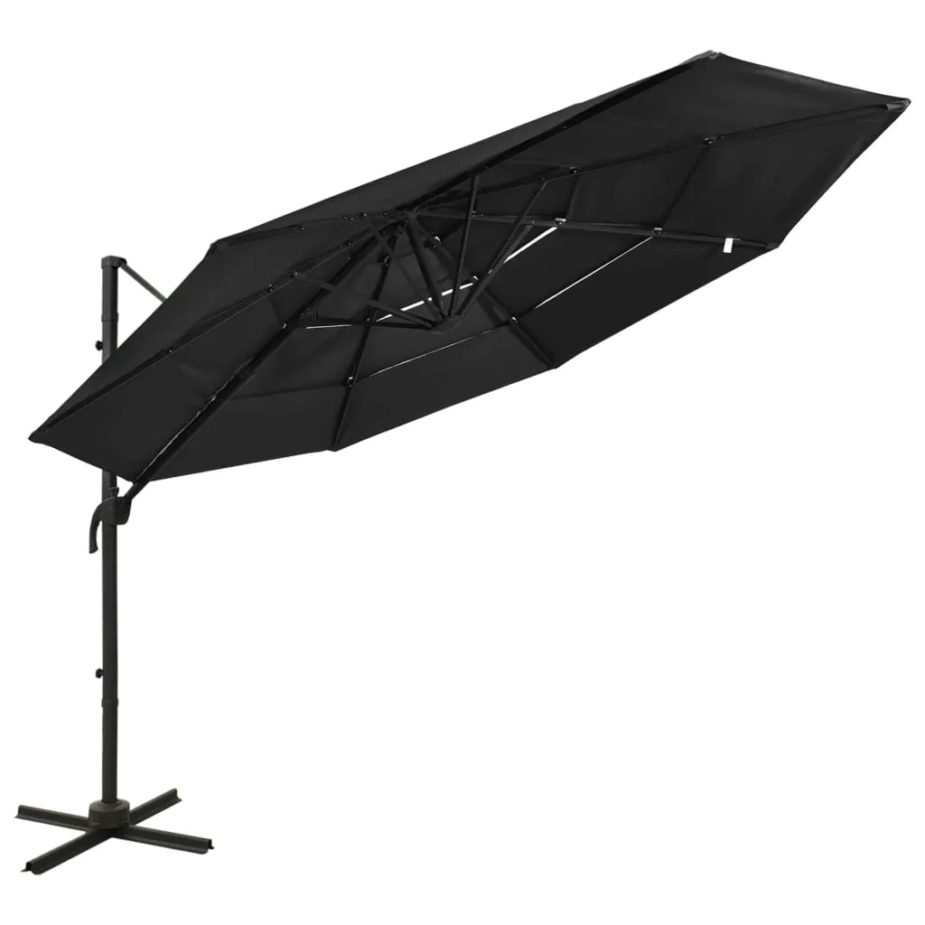 vidaXL 4-Tier Parasol with Aluminum Pole Garden Umbrella Sunshade Multi colors
