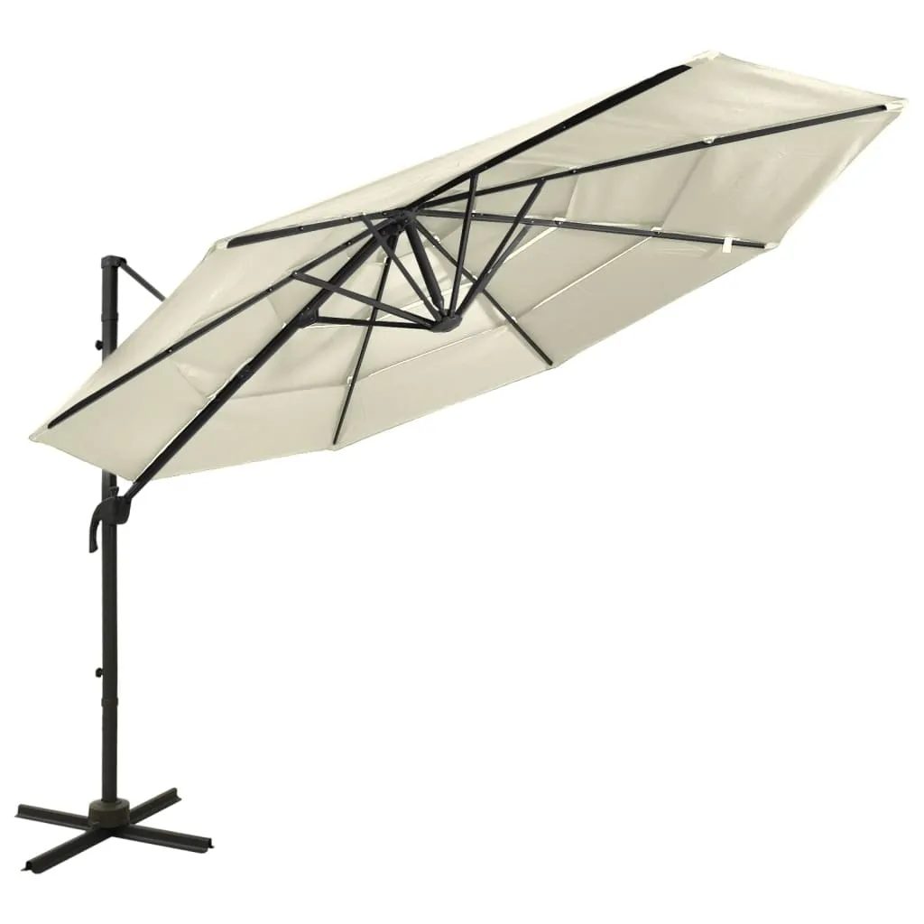 vidaXL 4-Tier Parasol with Aluminum Pole Garden Umbrella Sunshade Multi colors