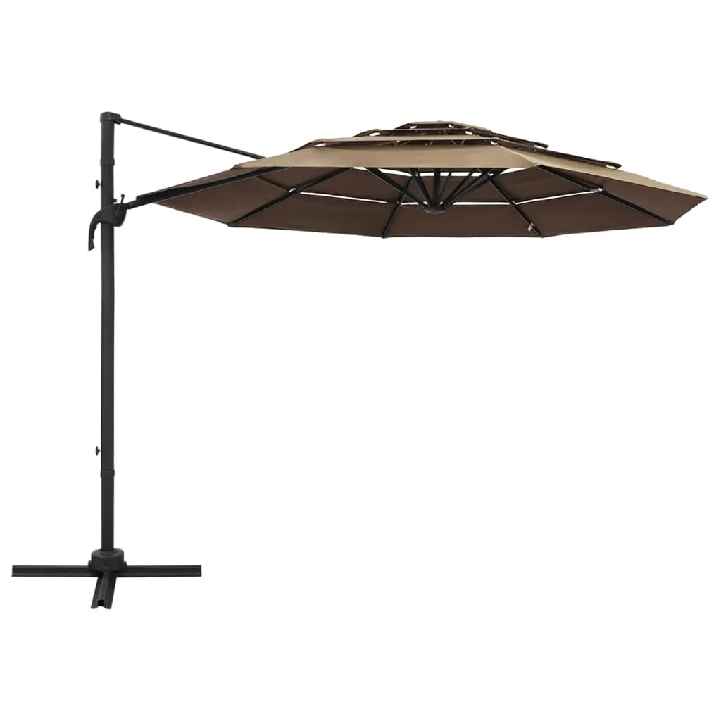 vidaXL 4-Tier Parasol with Aluminum Pole Garden Umbrella Sunshade Multi colors