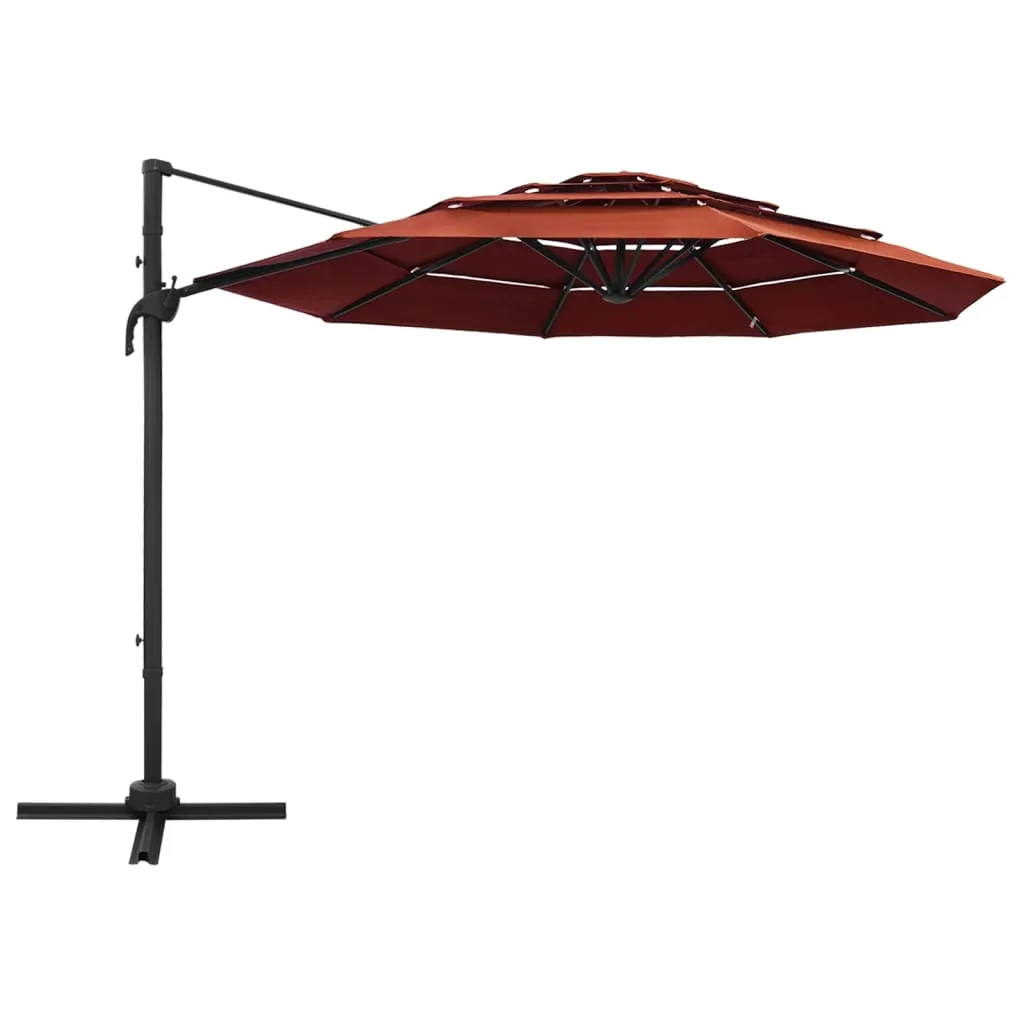 vidaXL 4-Tier Parasol with Aluminum Pole Garden Umbrella Sunshade Multi colors