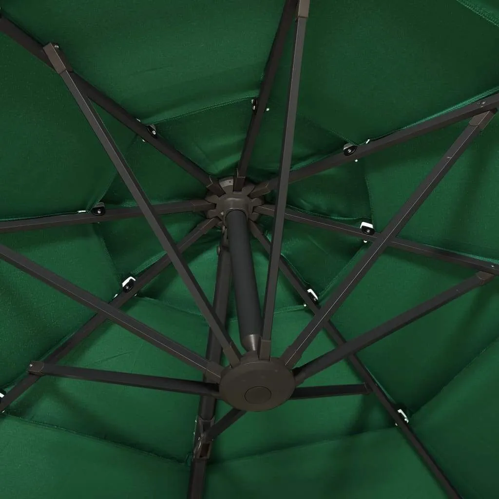 vidaXL 4-Tier Parasol with Aluminum Pole Garden Umbrella Sunshade Multi colors