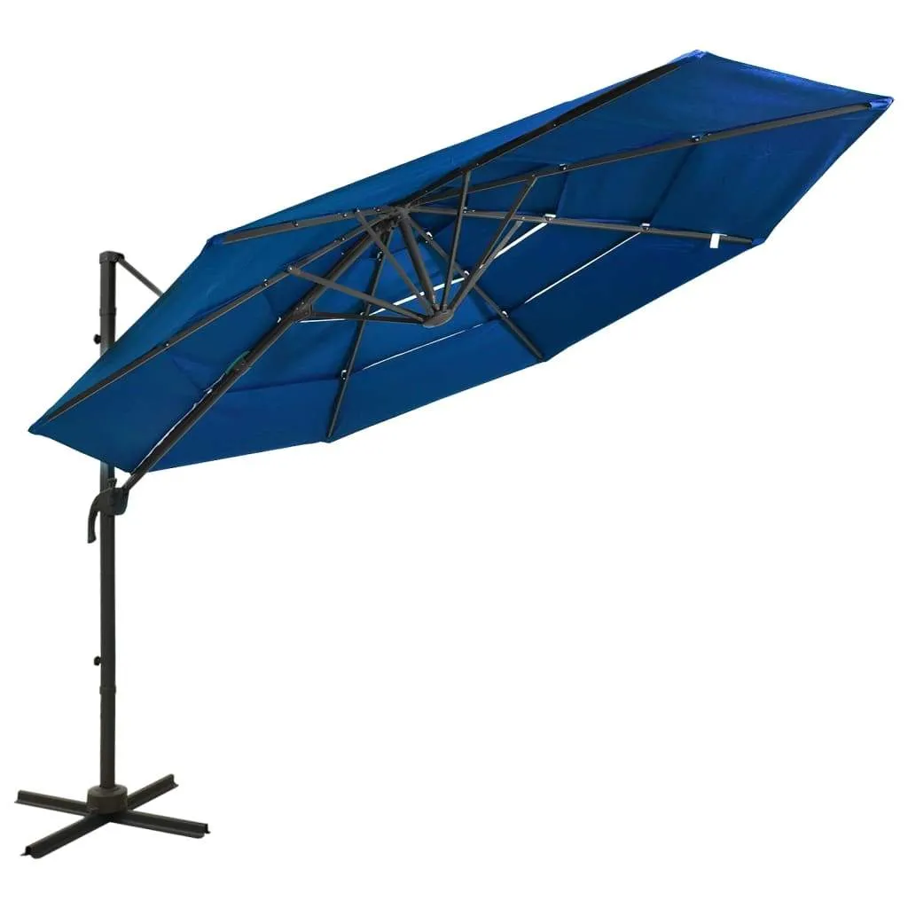 vidaXL 4-Tier Parasol with Aluminum Pole Garden Umbrella Sunshade Multi colors