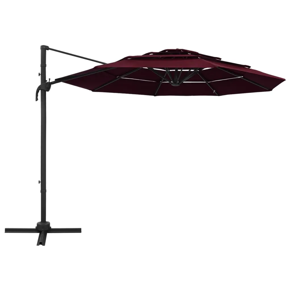 vidaXL 4-Tier Parasol with Aluminum Pole Garden Umbrella Sunshade Multi colors