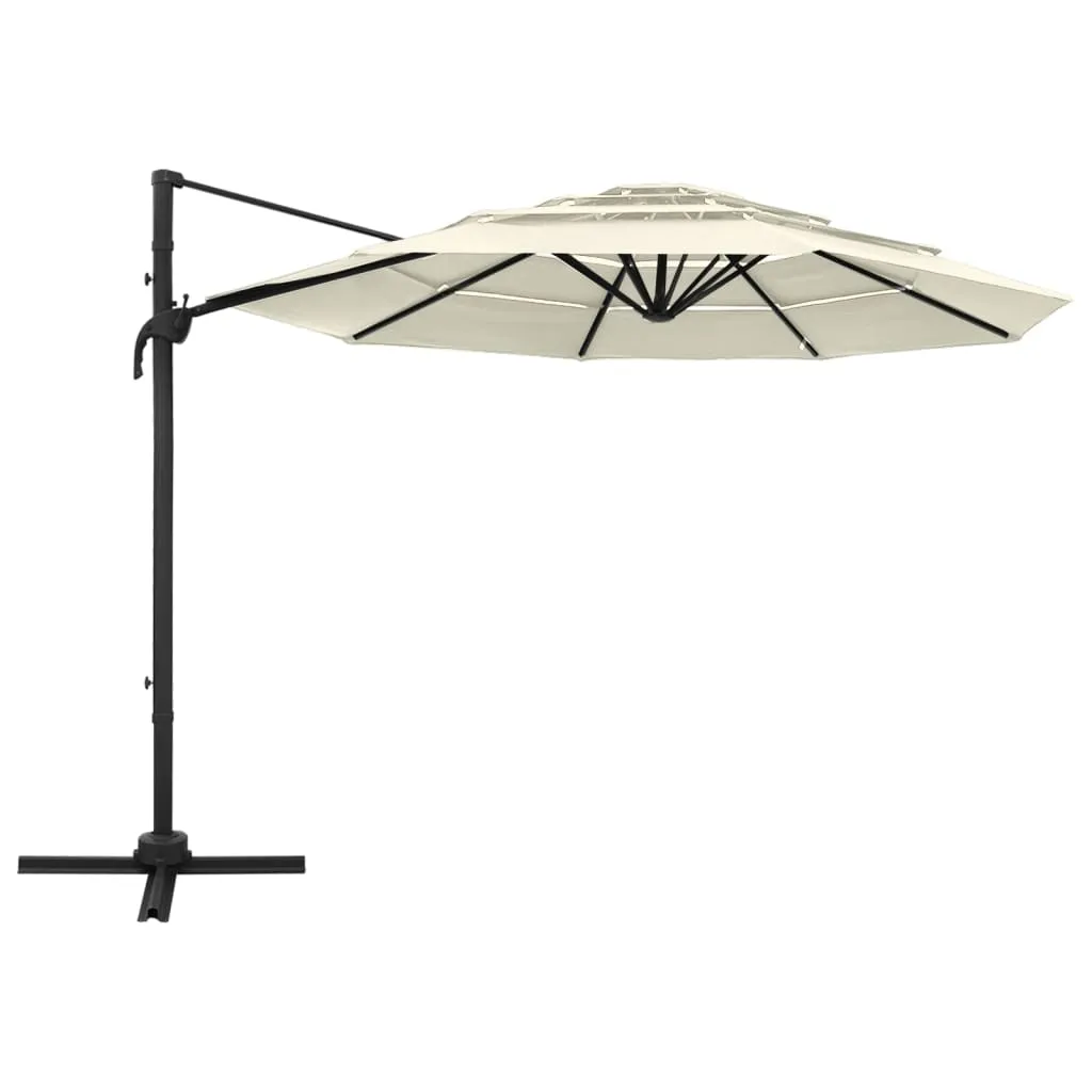 vidaXL 4-Tier Parasol with Aluminum Pole Garden Umbrella Sunshade Multi colors