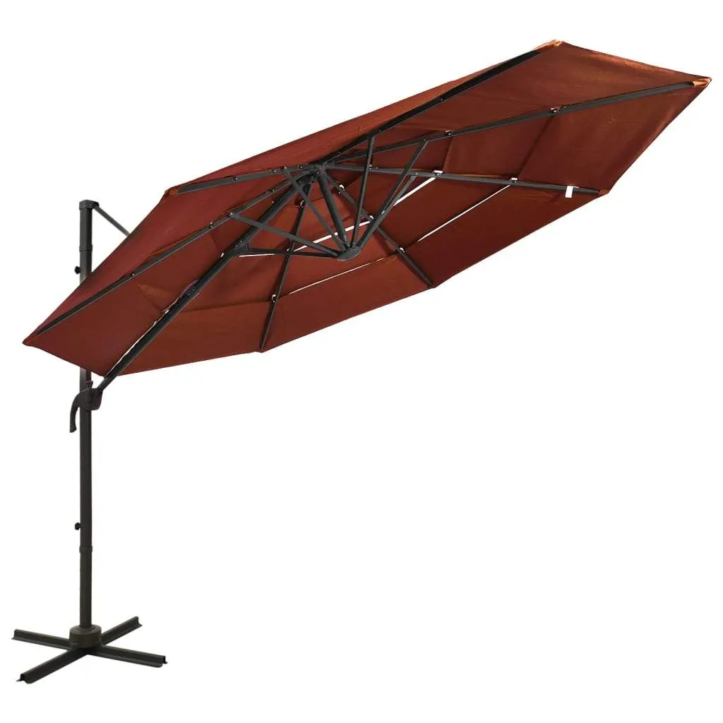 vidaXL 4-Tier Parasol with Aluminum Pole Garden Umbrella Sunshade Multi colors