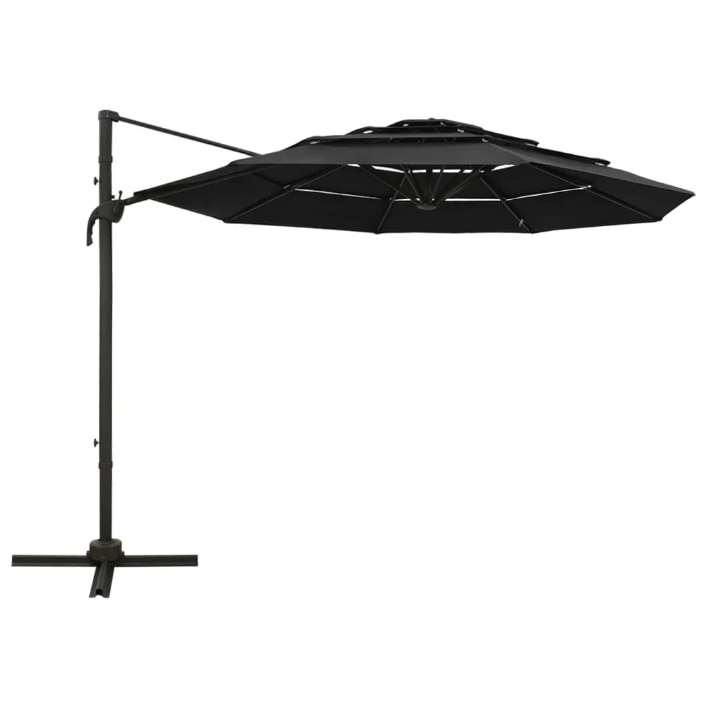 vidaXL 4-Tier Parasol with Aluminum Pole Garden Umbrella Sunshade Multi colors