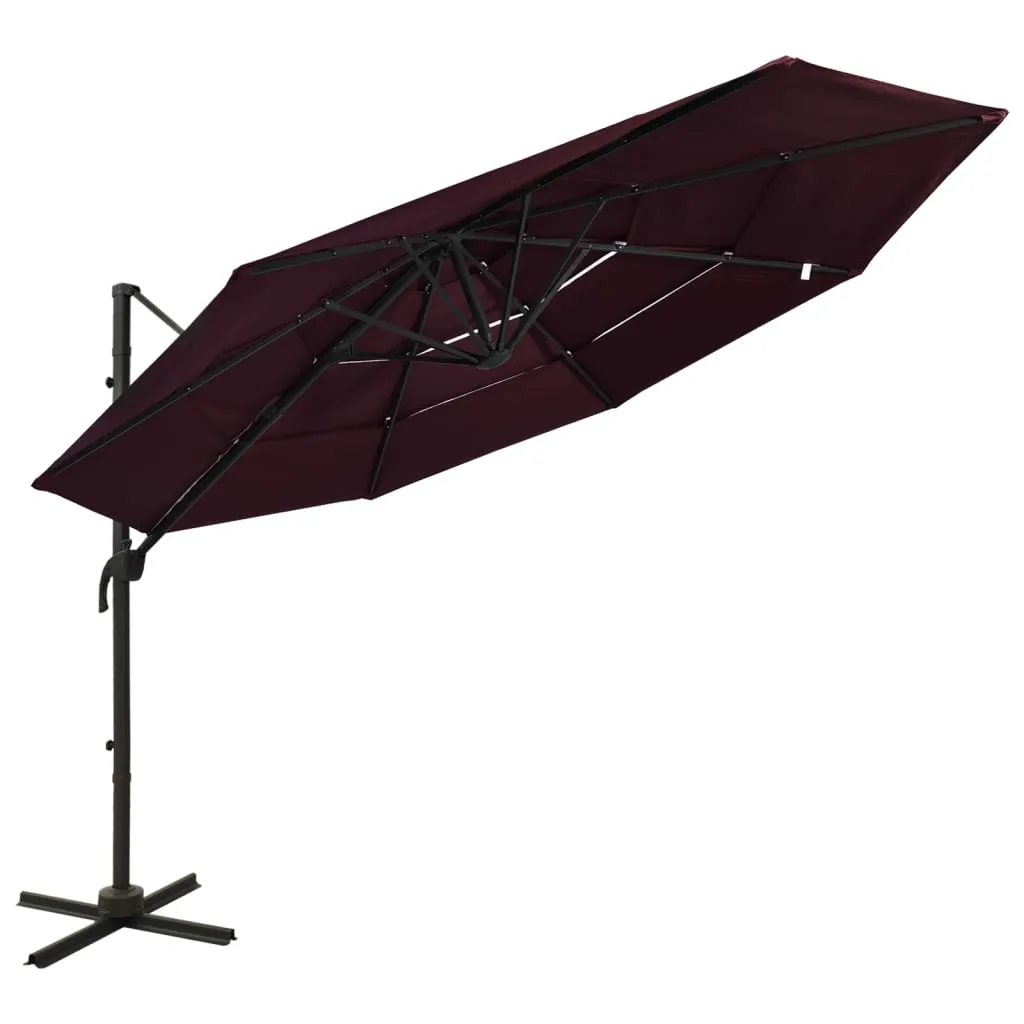 vidaXL 4-Tier Parasol with Aluminum Pole Garden Umbrella Sunshade Multi colors