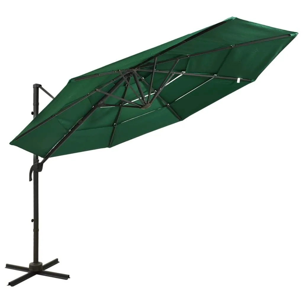 vidaXL 4-Tier Parasol with Aluminum Pole Garden Umbrella Sunshade Multi colors