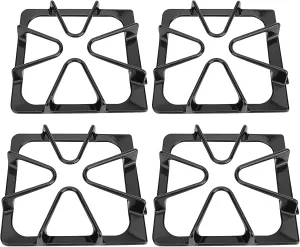 W10447925 Stove Grates Replacement Parts for Whirlpool Surface Burner Grates Whirlpool Gas Stove Parts Range Grates Amana Inglis Kenmore Maytag Kirkland Stove Top Grates Cast Iron Oven Grates 4 Pack