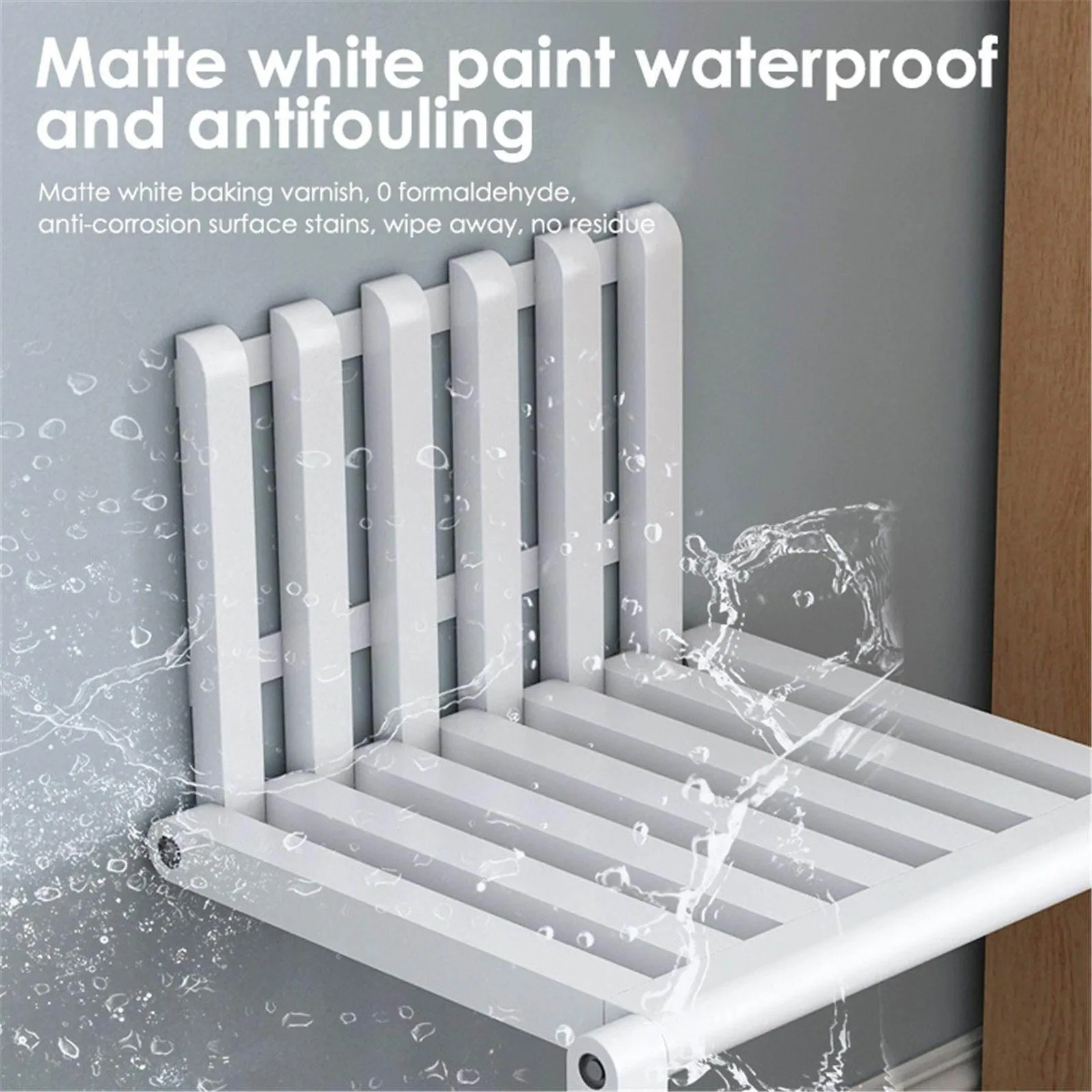 Wall-Mounted Folding Chair - Space-Saving Design for Home or Office