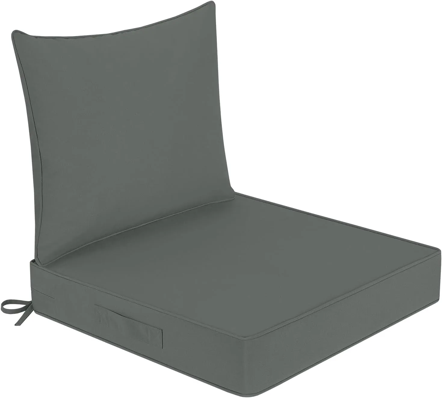 Waterproof Outdoor Chair Cushions 22x22, Outdoor Cushions for Patio Furniture with Removable Cover, Outdoor Deep Seat Patio Cushion Set with Backrest for Sofa, Couch and Patio Chairs, Dark Grey
