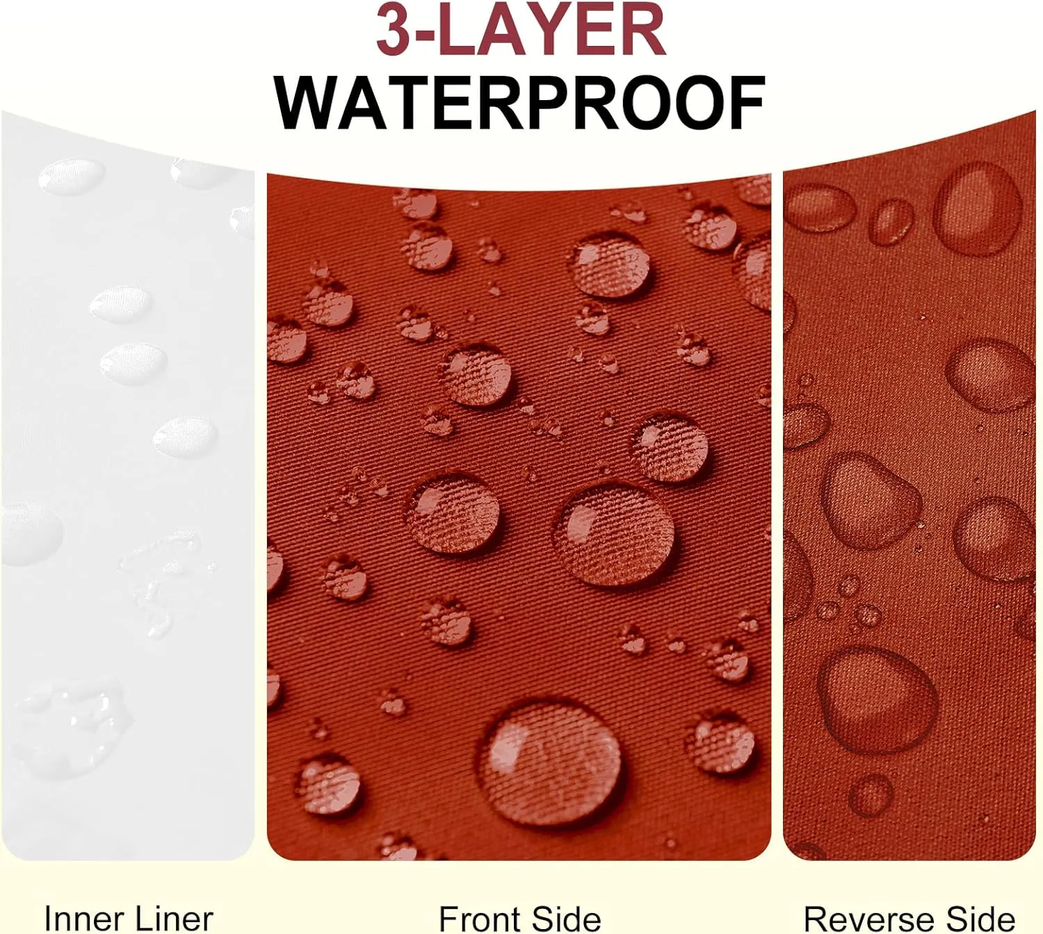 Waterproof Outdoor Chair Cushions 24x24, Outdoor Cushions for Patio Furniture with Removable Cover, Outdoor Deep Seat Patio Cushion Set with Backrest for Sofa, Couch and Patio Chairs, Brick Red