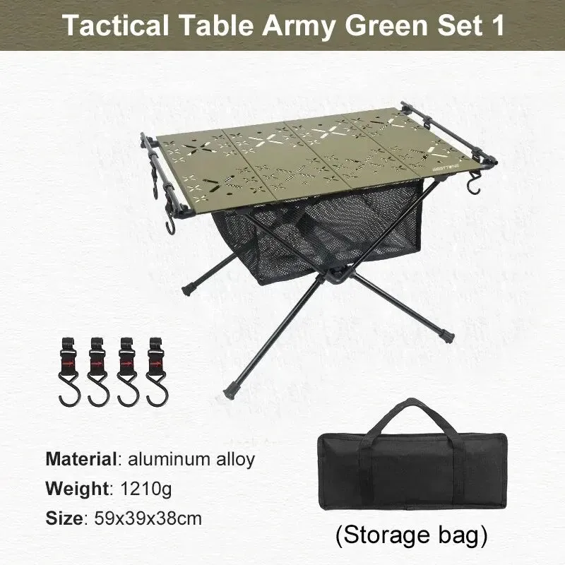 WEST TUNE Camping Table with IGT Stove Portable Aluminium Folding Table