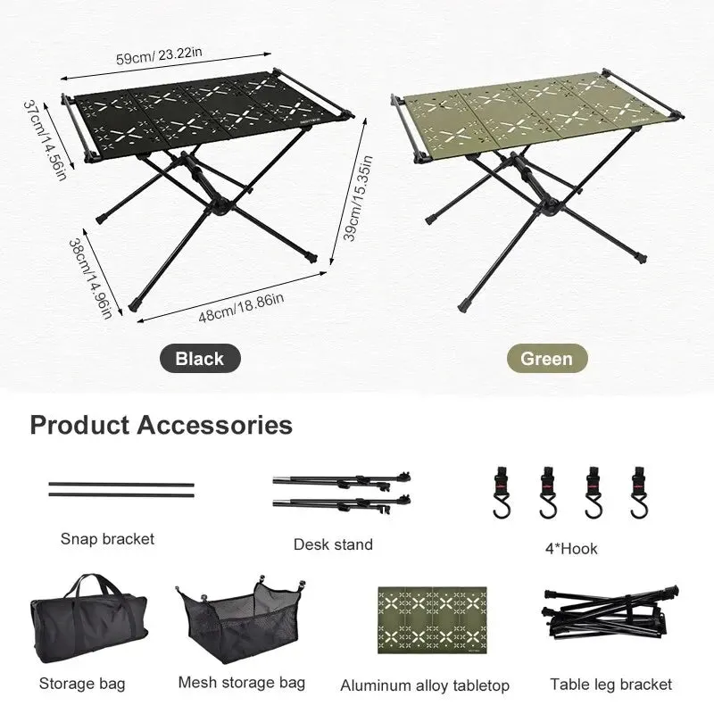 WEST TUNE Camping Table with IGT Stove Portable Aluminium Folding Table