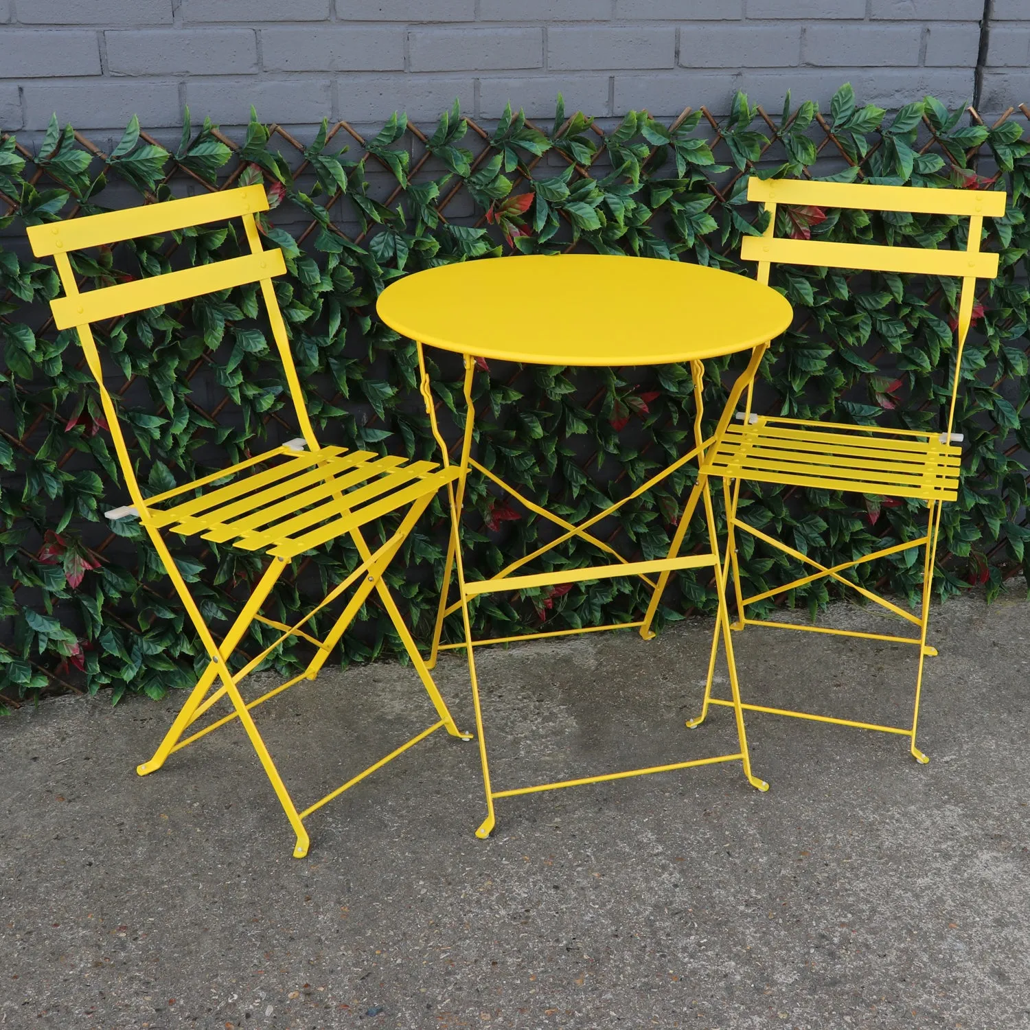 Woodside Aylsham Outdoor Garden Patio Folding Table & Chair Bistro Set 6 Colours