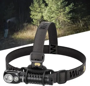 Wurkkos HD20 Rechargeable Headlamp Flashlight, Spotlight&Floodlight 90CRI 5000K Rechargeable Headlamp,2000Lumen Super Bright Headband Flashlight,IP68 Waterproof Headlamp for Camping Running(Black)