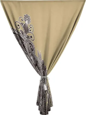 XISUNYA Anywhere Portable Blackout Curtain, Henna Door Window Curtains, Hand Drawn Abstract Henna Doodle Print Bedroom Blackout Curtains,26W x40L Inch, for Bathroom Living Room Bedroom