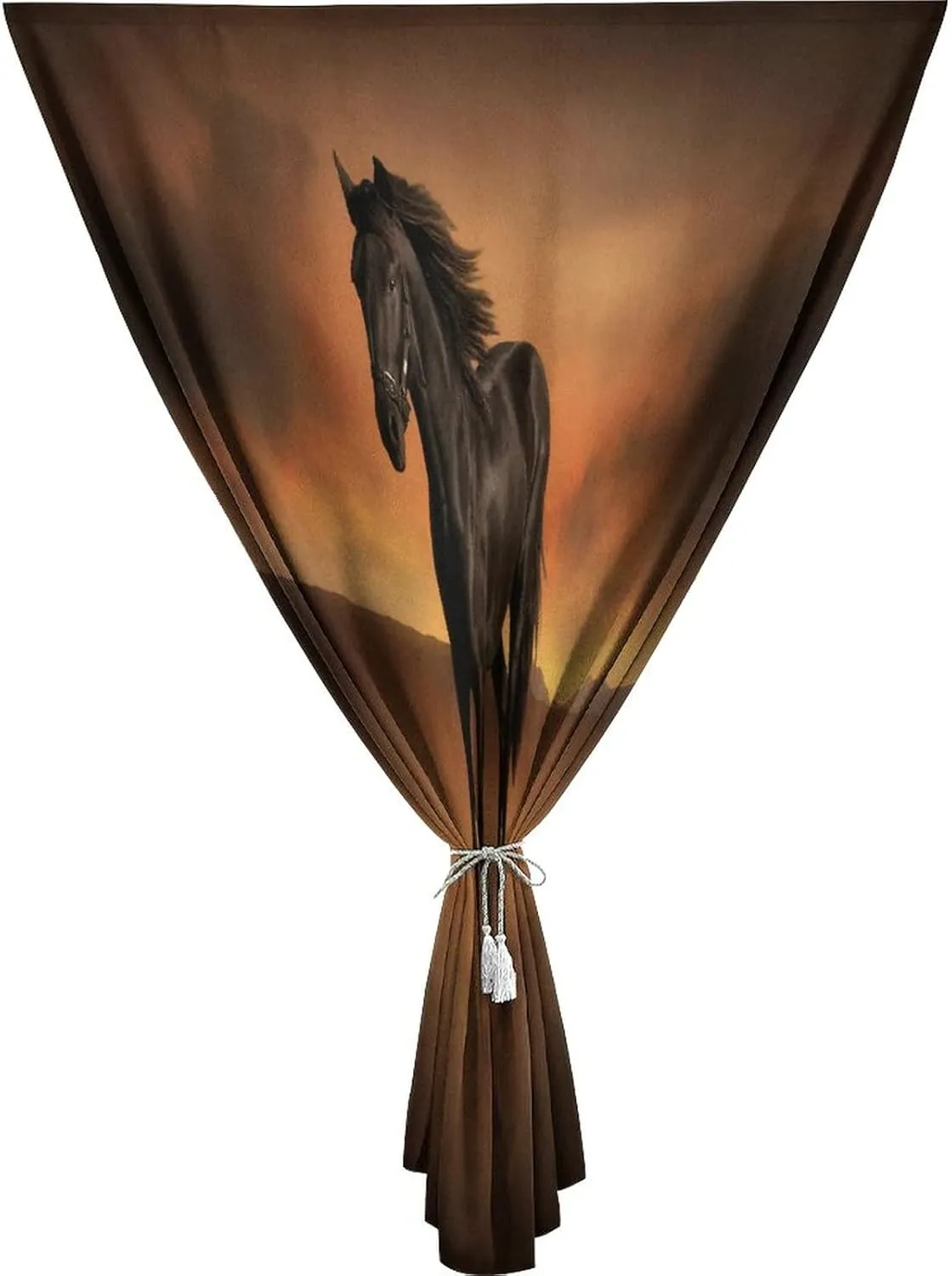 XISUNYA Anywhere Portable Blackout Curtain, Horse Door Window Curtains, Horse at Sunset Desert Print Bedroom Blackout Curtains,26W x40L Inch, for Bathroom Living Room Bedroom