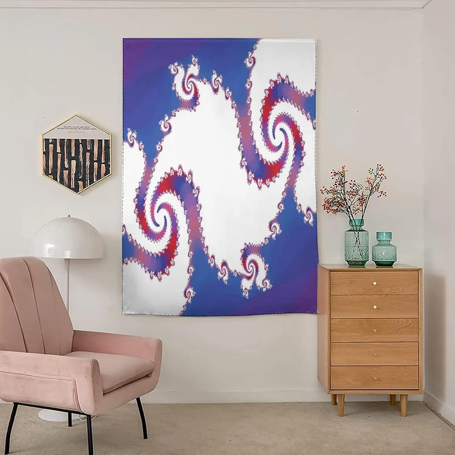 XISUNYA Anywhere Portable Blackout Curtain, Spires Decor Door Window Curtains, Futuristic Abstract Bizarre Vortex Formless Motif Print Bedroom Blackout Curtains,59W x72L Inches, for Bathroom Bedroom