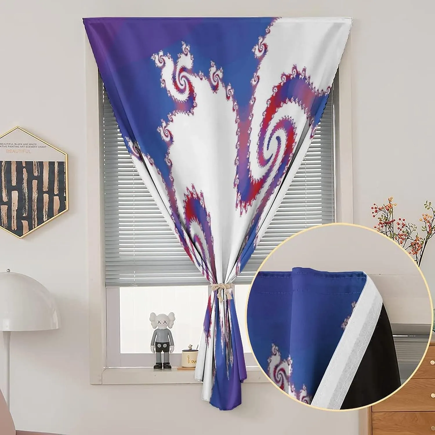 XISUNYA Anywhere Portable Blackout Curtain, Spires Decor Door Window Curtains, Futuristic Abstract Bizarre Vortex Formless Motif Print Bedroom Blackout Curtains,59W x72L Inches, for Bathroom Bedroom