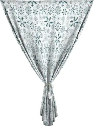 XISUNYA Anywhere Portable Blackout Curtain, Winter Door Window Curtains, Merry Xmas Theme Delicate Snowflakes Vintage Print Bedroom Blackout Curtains,47W x63L Inches, for Bathroom Living Room Bedroom