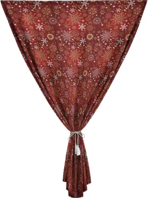 XISUNYA Travel Windows Blackout Curtain, Christmas Curtain Shades, Ornate Snowflakes with Floral Art Swirls and Hearts Print Adjustable Temporary Blackout Shades,26W x40L Inch, for Kitchen Bathroom