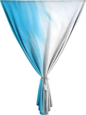 XISUNYA Travel Windows Blackout Curtain, Home Decor Curtain Shades, Watercolor Style Waves Cloudy Sky Design Print Adjustable Temporary Blackout Shades,59W x72L Inch, for Kitchen Bathroom Living Room