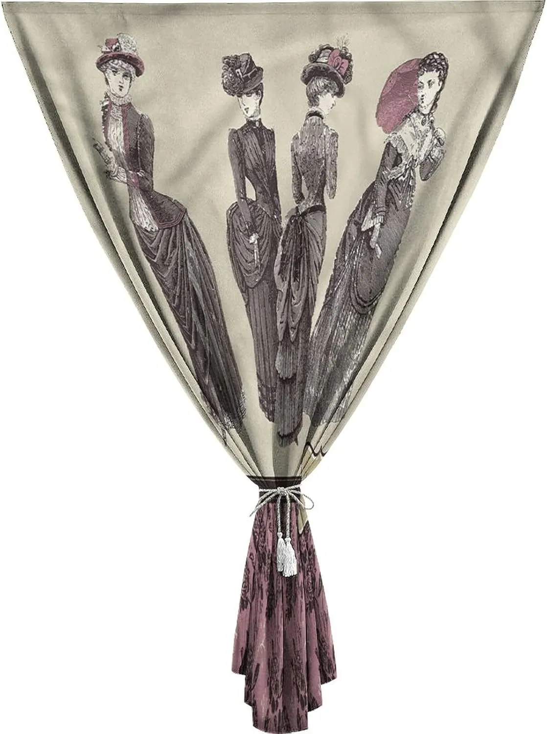 XISUNYA Travel Windows Blackout Curtain, Victorian Curtain Shades, Women Fashion Handbag Print Adjustable Temporary Blackout Shades,59W x84L Inches, for Kitchen Bathroom Living Room