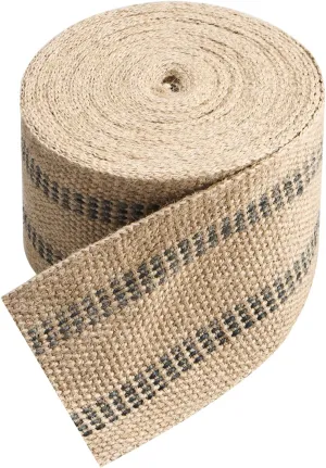 YaeCCC Craft Jute Webbing Tape, 3.5" x 10 Yd,11 lbs Heavy-Duty for Chair Repair, Crafting, Burlap Ribbon, Upholstery,Black