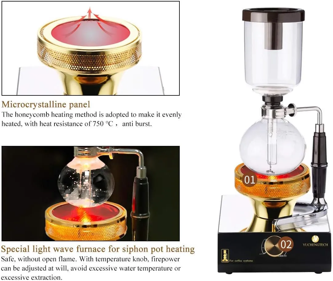 YUCHENGTECH Halogen Beam Heater Burner Stove Infrared Heat for Siphon Syphon Coffee Maker (220V(Host))