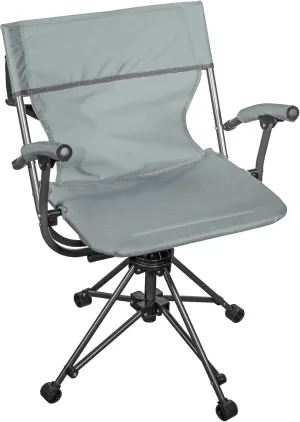 Zenithen Outdoor/Indoor Folding Portable Lawn 360 Swivel Chair with Armrests (Smoke Grey)