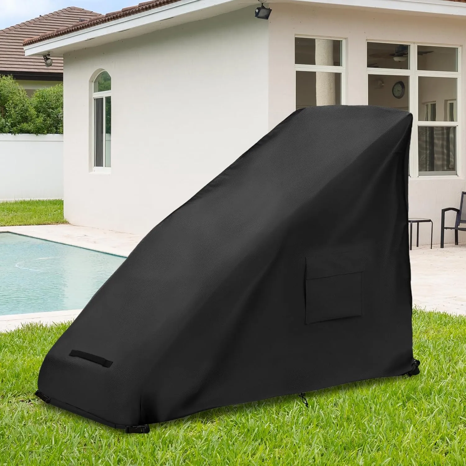 Zero Gravity Chair Cover XL,Outdoor Heavy Duty 600D Waterproof Zero Gravity Lounge Chair Cover,Patio Folding Zero Gravity Recliner Cover.black,39" L x 31" W x 45" H.