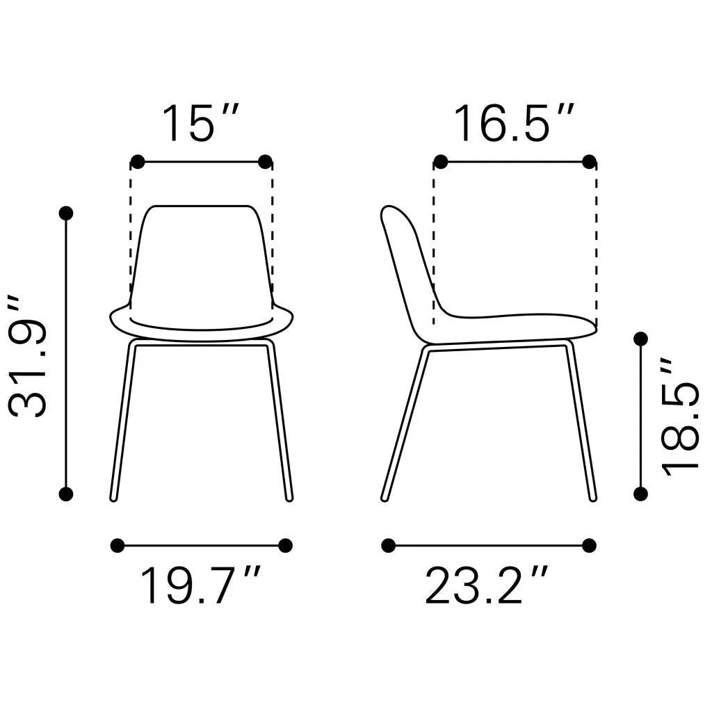 Zuo Byron Dining Chair (Set Of 2) Gray